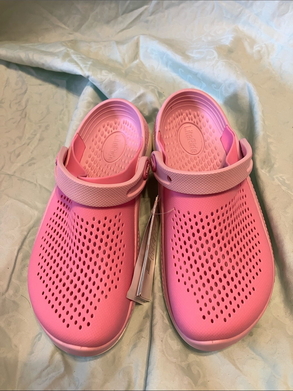 CROCS Kids Pink Perforated Comfort Clogs